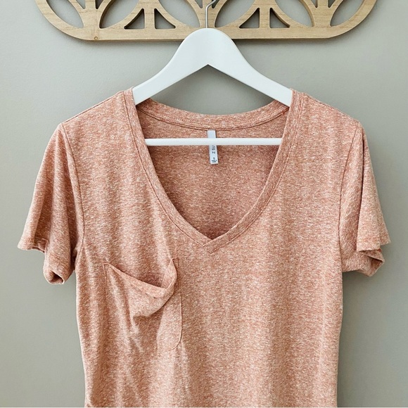Z Supply V-Neck Tee Shirt Peach Sz Small - Picture 2 of 9
